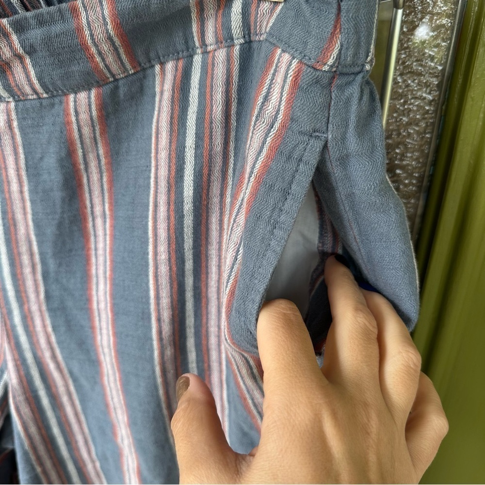 A.N.A. Wide Leg Linen Blend Pull On Casual Pants Women’s Large Pockets Cropped - Picture 4 of 8